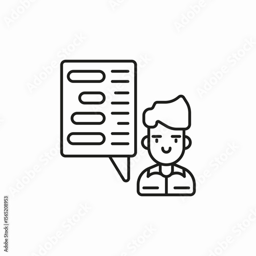 man chatting information icon sign vector
