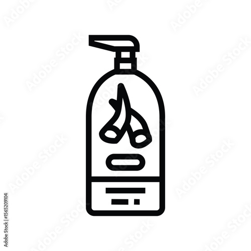 liquid soap aloe vera label line icon vector illustration