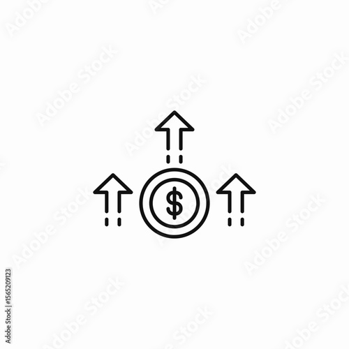 money growth arrows icon sign vector