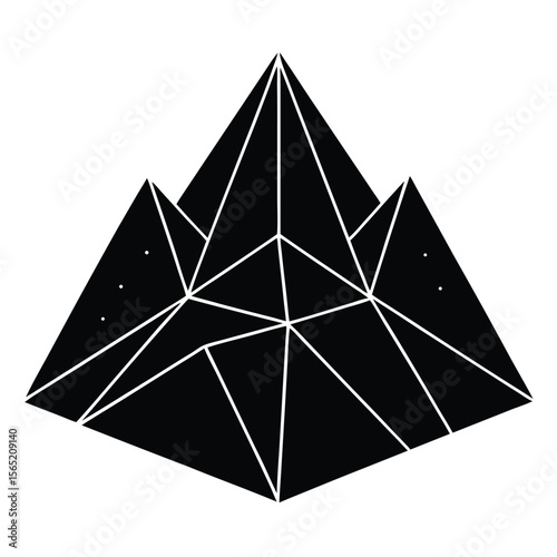 Abstract geometric mountain range design with sharp peaks and clean lines