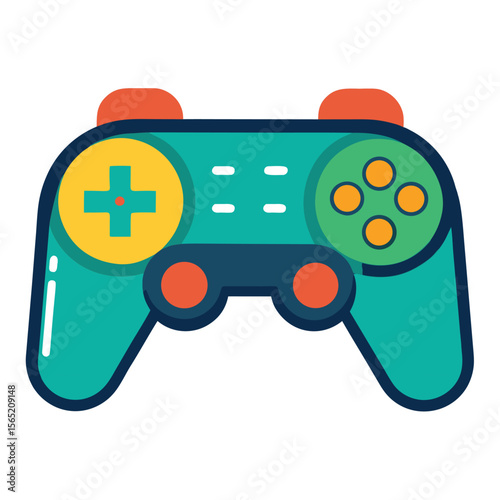 Minimalist Video Game Controller Icon on White Background