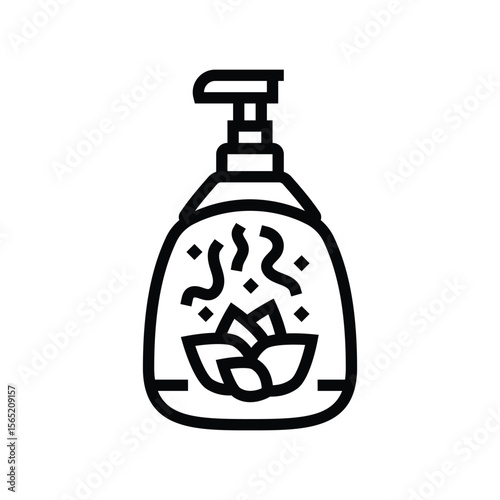 soap bottle floral scent icon line icon vector illustration