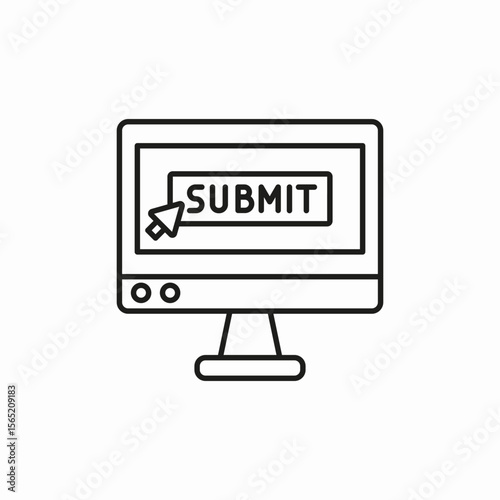 monitor submit button icon sign vector