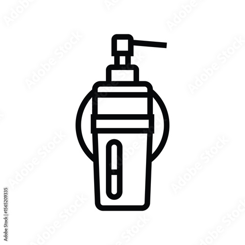 soap dispenser wall mount line icon vector illustration