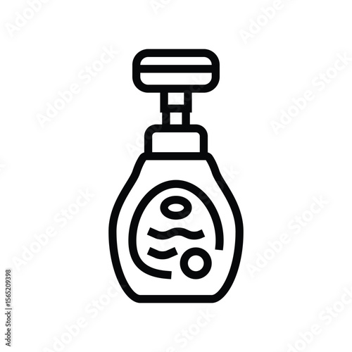 kid friendly liquid soap packaging line icon vector illustration