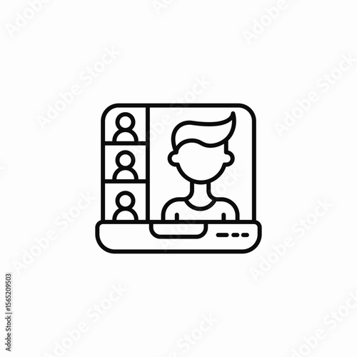 online meeting participants icon sign vector