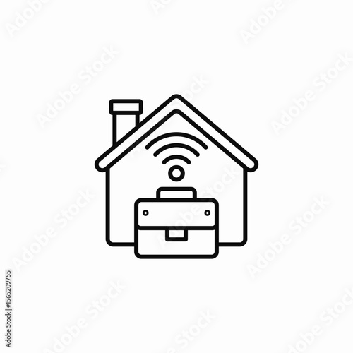 remote work setup icon sign vector