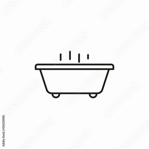 steaming bathtub warm icon sign vector