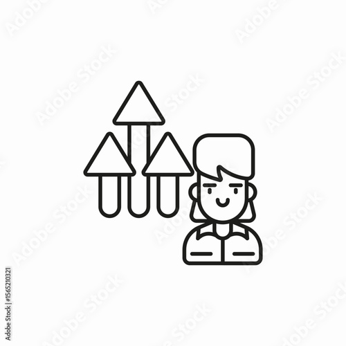woman career growth icon sign vector