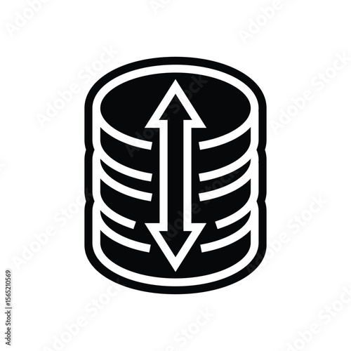 expandable storage glyph icon vector illustration