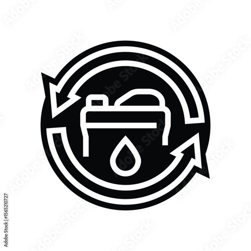 refill indicator glyph icon vector illustration