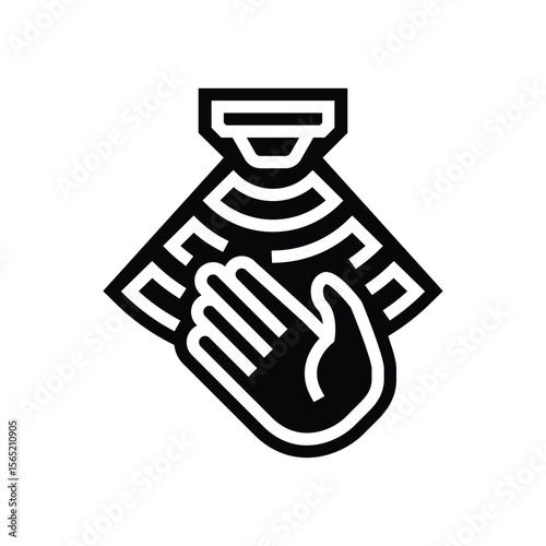 motion activated glyph icon vector illustration