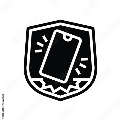 impact resistant casing glyph icon vector illustration