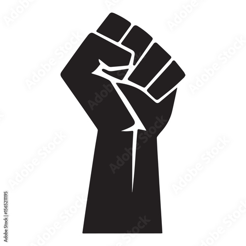 Empowering Symbol of Solidarity A Raised Fist Representing Strength, Unity, and Resistance Against Injustice and Promoting Equality