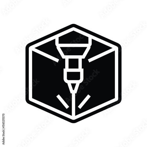 custom engravable glyph icon vector illustration