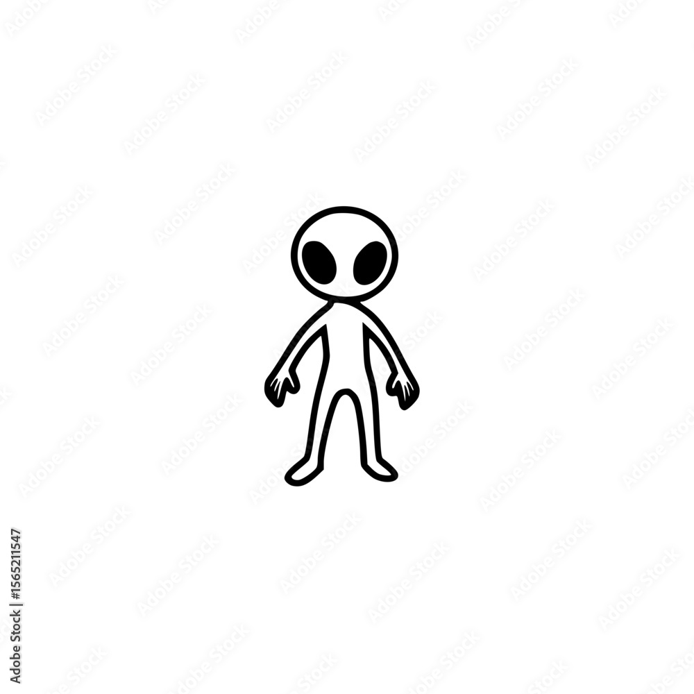 Obraz premium Vector alien face icon artwork for UFO technology sci fi theme and otherworldly character design