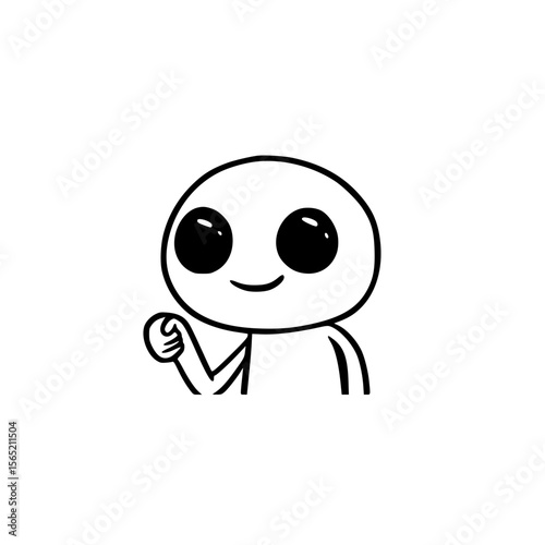 Minimalist alien icon design representing extraterrestrial life and futuristic sci fi concept vector

