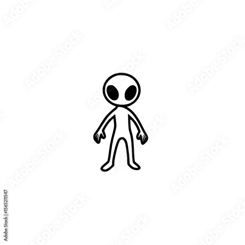 Vector alien face icon artwork for UFO technology sci fi theme and otherworldly character design

