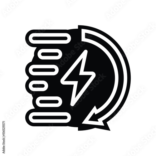 quick charge enabled glyph icon vector illustration