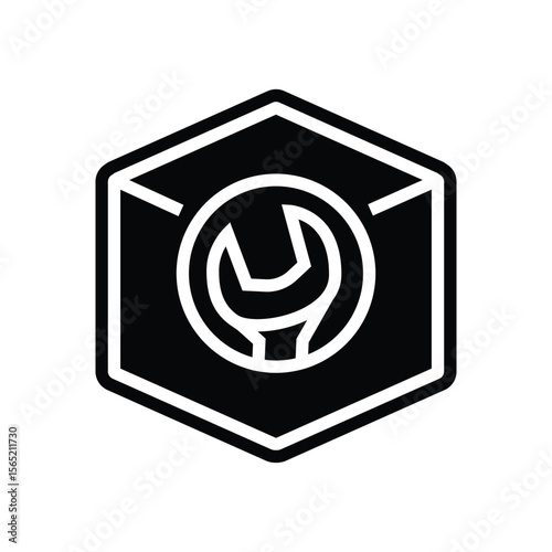 easy assembly glyph icon vector illustration