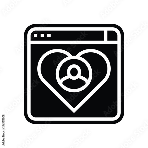 user friendly interface glyph icon vector illustration