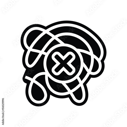 no mess design glyph icon vector illustration