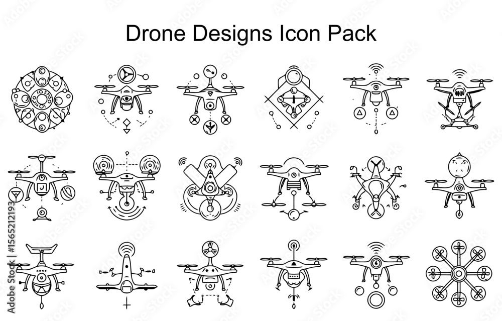 Obraz premium Drone Designs Icon Pack