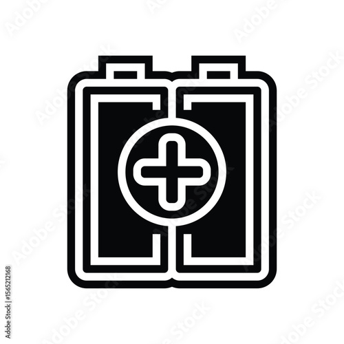 battery included glyph icon vector illustration