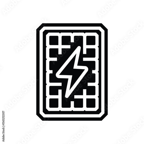 solar powered glyph icon vector illustration