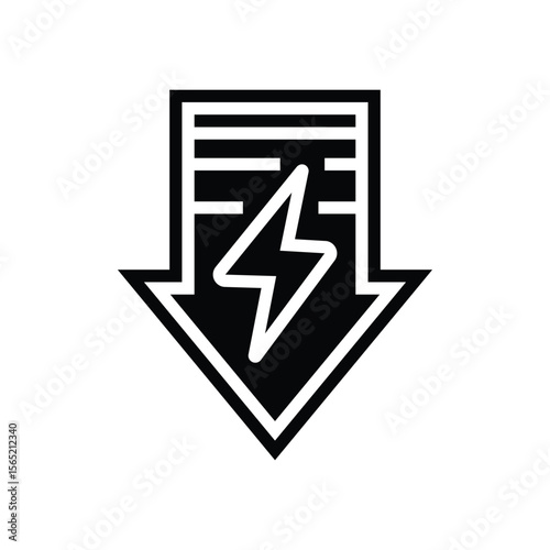 low voltage glyph icon vector illustration