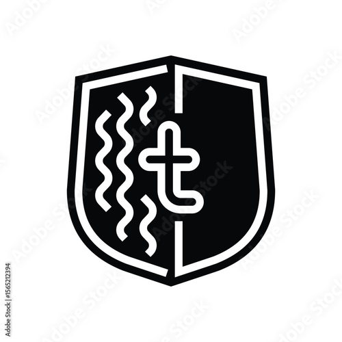 overheat protection glyph icon vector illustration