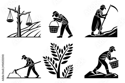 values icon set sihouette black vector