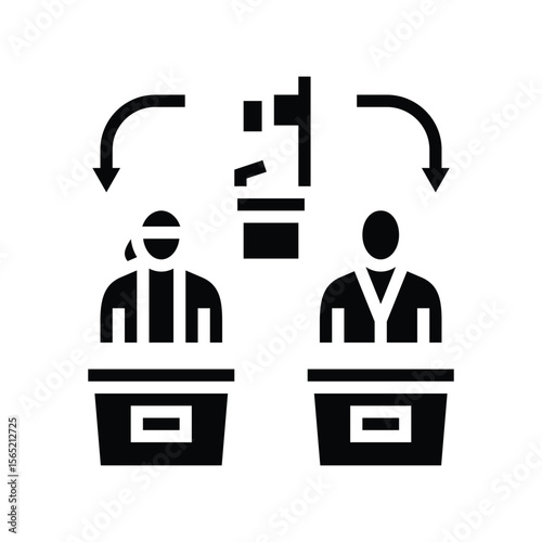 gender parity politics glyph icon vector illustration