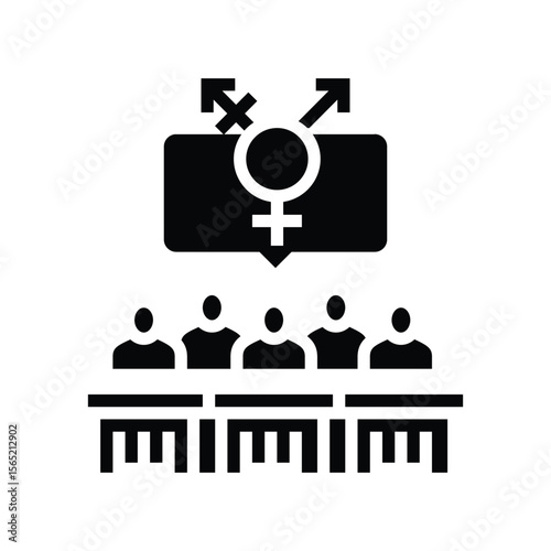 inclusive classroom setting glyph icon vector illustration