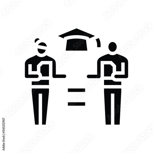 equal access education glyph icon vector illustration