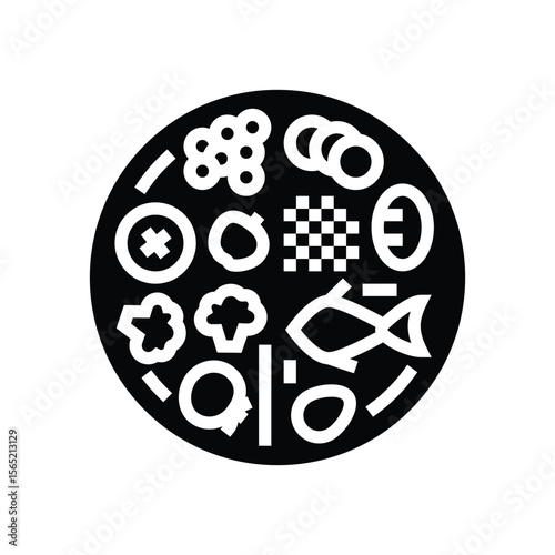 nutrition plate glyph icon vector illustration