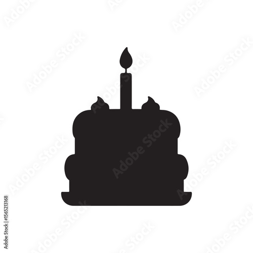 birthday Cake icon for apps and web ui designs. simple isolated graphics