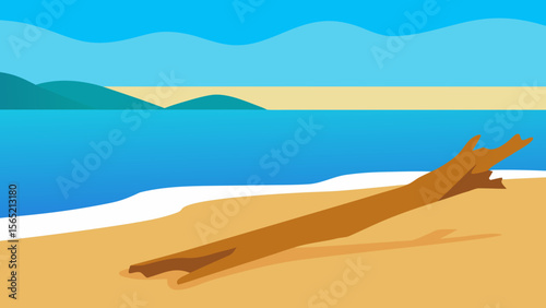 Golden desert dunes meet the ocean under a vast sky, a unique beach landscape perfect for summer travel