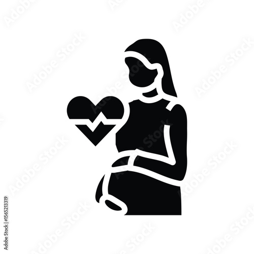 maternal health care glyph icon vector illustration
