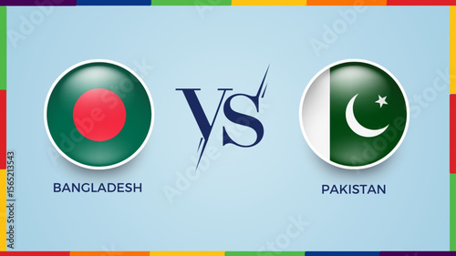 Bangladesh vs Pakistan broadcast template for asia cup sports. vector illustration