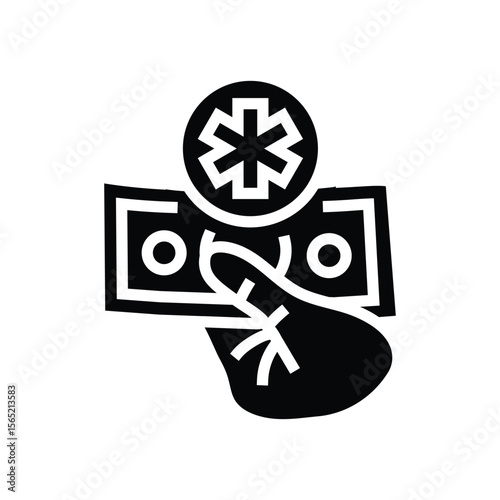 out of pocket medical expenses glyph icon vector illustration