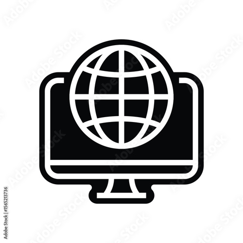 remote access glyph icon vector illustration
