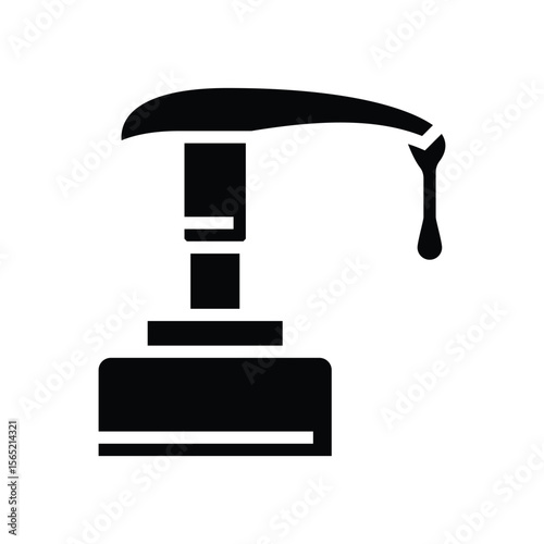 soap droplet falling from nozzle glyph icon vector illustration