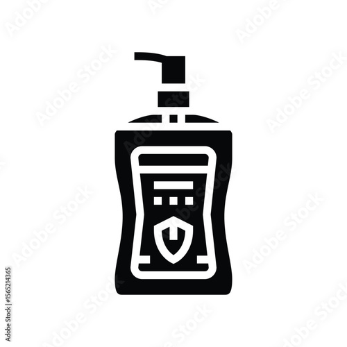 antibacterial liquid soap glyph icon vector illustration