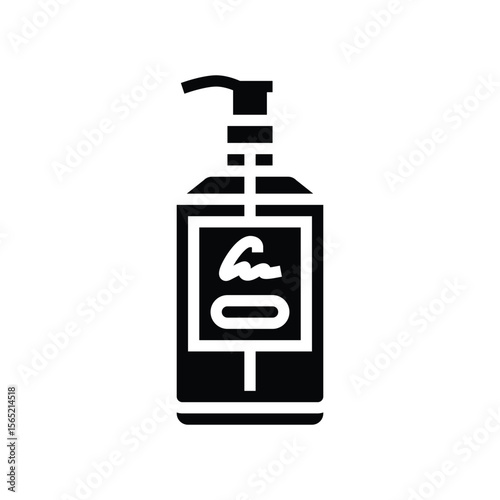 luxury branded soap bottle glyph icon vector illustration