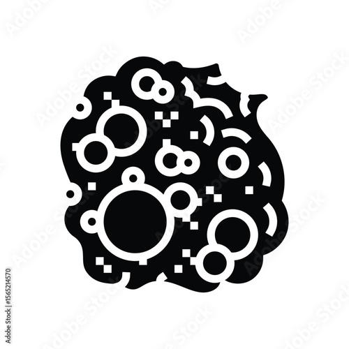 soap foam bubbles glyph icon vector illustration