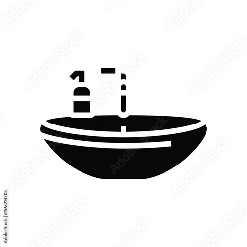 liquid soap next sink glyph icon vector illustration