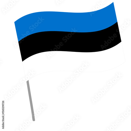Estonia national flag flutters with flagpole
