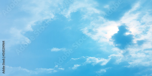 Blue sky and clouds with natural daylight panorama air background white image surface abstract design sunny fresh weather background