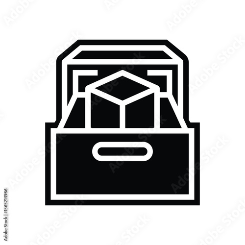 compact design storage glyph icon vector illustration
